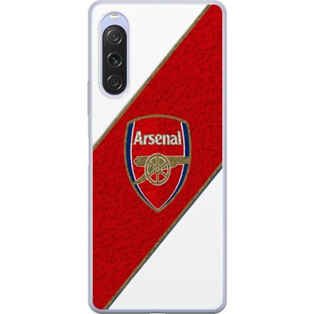 Kompatibelt Mobilskal till Sony Sony Xperia 10 V Moschino Toy teddybjörn med enkel tecknad design, brun björn med vit tröja och tydlig logotyp på