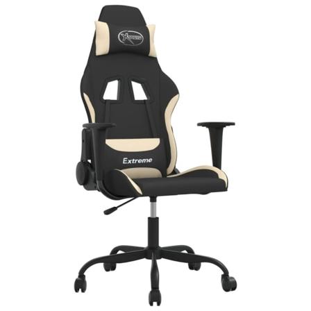 Vidaxl Gamingstol Med Massage Svart Och Gräddvit Tyg Kräm