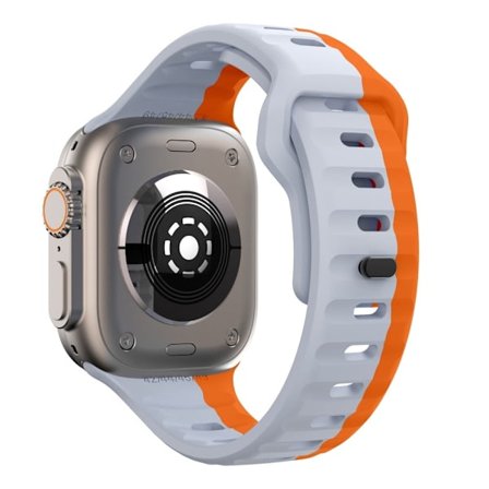 Apple Watch Series 41 mm - 40 mm - 38 mm Klockarmband Tvåfärgat silikonarmband - Ljusgrå + Orange