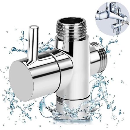 3-veis bryterventil kranadapter G1/2 tommer - Dusj T-adapter, Messingavleder for kran for hånddusj