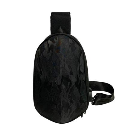 Polyhedral Student Skole Rygsæk Bryst Taske Mode Mænd og Kvinder Stor Kapacitet Skulder Messenger Taske Kvinders Udendørs Cykeltaske-Sort Camouflage