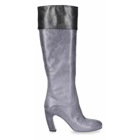 Miu Miu, High Boots calfskin Grijs, Dames, Maat:38 EU