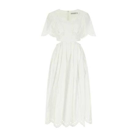 Self Portrait Midi Dresses , Wit , Dames , Maat: M Casual jurken