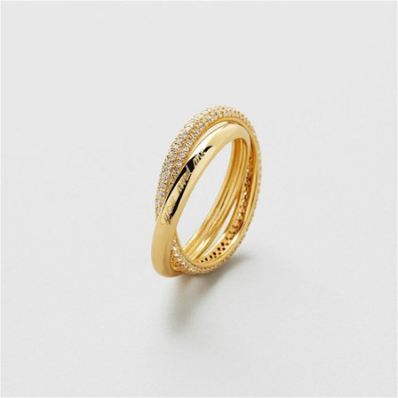 Forever Love Ring Gravering - 24K GULLBELAGT STERLINGSØLV