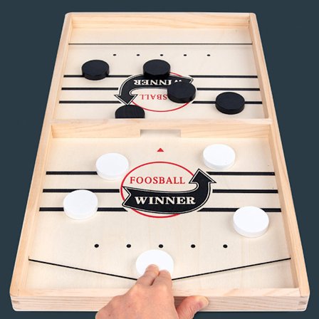 Trä studsbollsspel Snabbt slingpuckspel, trähockeyspel, superfotbollsbord vuxen 35*22CM