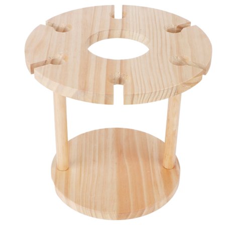 Träställ för vinglas, hållare för vinglas, bordsställ för 6 glas och 1 vinflaska