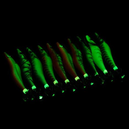 Lysende tre reker blekksprut krok agn reker agn med blekksprut jigger kroker blekksprut hylse jigg kroker harde kunstige agn