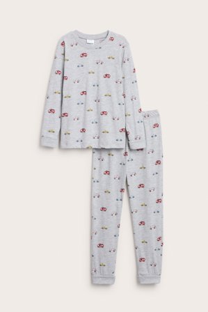 Kappahl | Piżama we wzór w samochody | Szary melanż