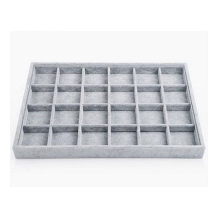 24 fack smyckeskrin - 35 x 24 x 3 cm grå