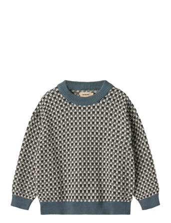 Jacquard Pullover Flores Blue Wheat