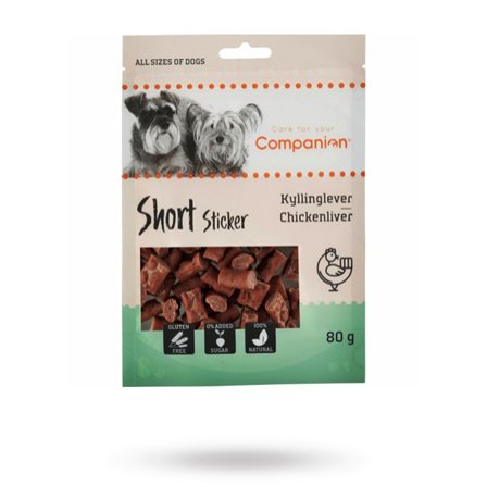 Companion - Companion Short Liver Sticks 80g - Matskåler, Hundegobiter & Tyggeben til hund & katt på Doggie.no