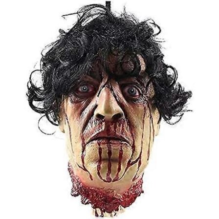 Halloween Skræmmende Rekvisitter Hængende Hoved Livsstørrelse Latex Blodigt Afhugget Hoved Ondt Hoved Spøgelseshus Halloween Dekorationer