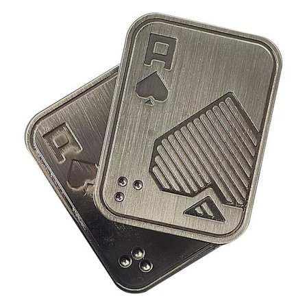 Magnetiske Metal Fidget Legetøj - Metal Poker Push Card Fidget Slider Stress Fingertip Metal Push Coin Poker