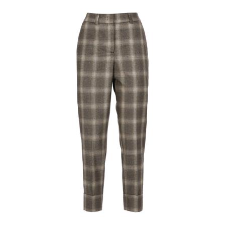 Peserico, Chinos Grijs, Dames, Maat:XS,wol