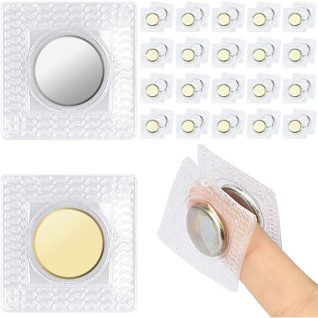 20 par skjulte magnetiske trykknapper, usynlig veskelukking, magnetisk trykknapp sydd i PVC, rund magnetlås sytilbehør