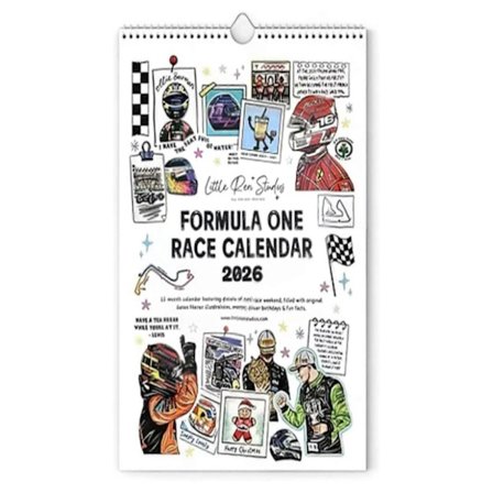 Scrapbook Race Calendar 2026 - Formel 1 Väggkalender, Motorsport-present till fans, Säsongskalender & Minnessak