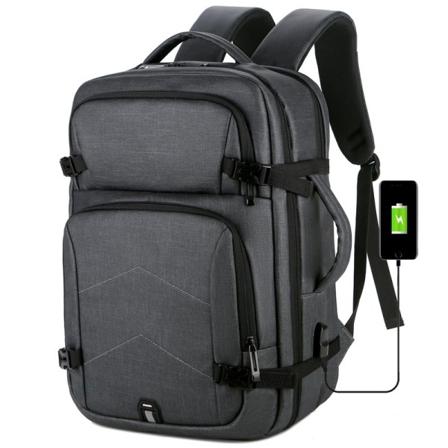 Multifunksjonell 15,6 tommers laptop-ryggsekk USB oppladbar vanntett Business-ryggsekk skoleveske Stor reiseveske Classic Black 18x30x46cm