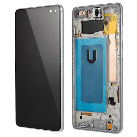 för Samsung Galaxy S10 Plus G975 LCD-skärm och Digitizer-enhet + Ram Ersättningsdel - WELLNGS
