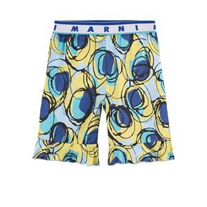 Kids - Marni Surf Bluette Branded Ruffled Shorts - Shorts - 4 years - Blue - Mädchen