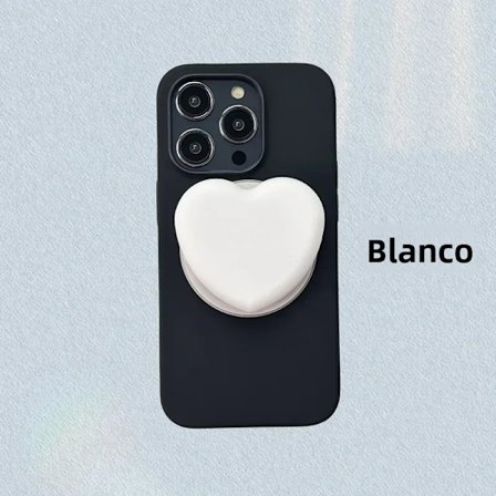 Hvit-Hjerte Magnetisk Telefon Grep Stativ Sokkel Pop GripTok Sammenleggbar For IPhone Mobiltelefonholder For Mag-Safe Ringfinger Ekspanderende Stativ