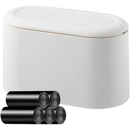 Papperskorg för skrivbord med lock - Anti-drop och hållbar. Lätt att rengöra skrivbordspapperskorg