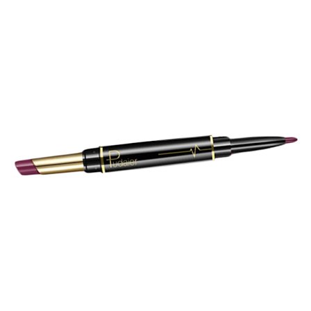 1 Styck Dubbelspets Läppenna Läppstift Penna Läppsmink Långvarig Läppstift Penna Återfuktande Matt Eyeliner