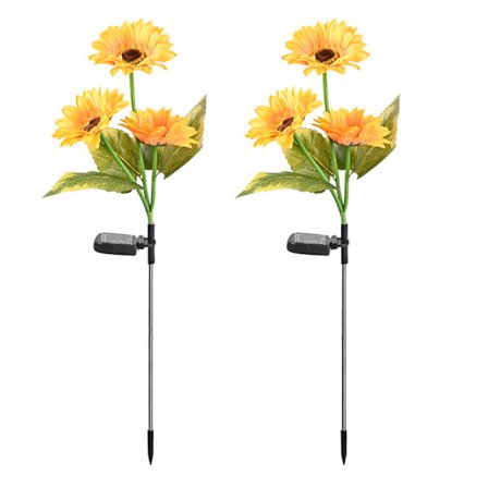 Automaattiset aurinkovalot, auringonkukan keltainen puutarhakoriste vedenpitävällä muotoilulla helppoa asennusta varten, vahva LED pitkäkestoiseen 