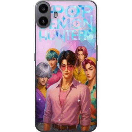 Kompatibelt Mobilskal till Nothing Nothing CMF Phone 1 K-Pop Demon Hunters med fem stiliserade karaktärer i en färgstark pastellmiljö, modeinspirer