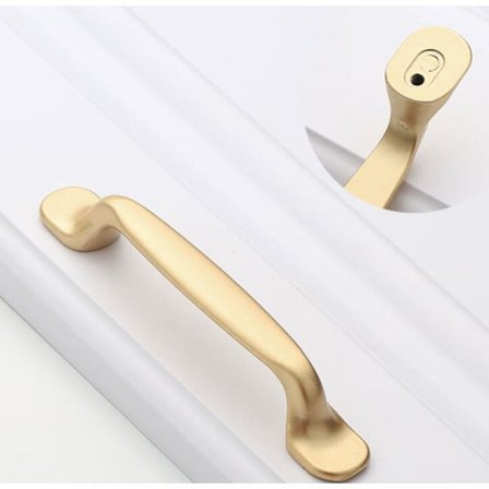 Skåpshandtag, lådhandtag, möbelbeslag i aluminiumlegering, (Guld damm 9004-96 hål avstånd)