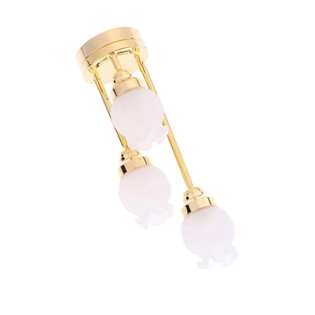 Lysekrone med tre lys, taklampe i skala 1/12 for dukkehusentusiaster