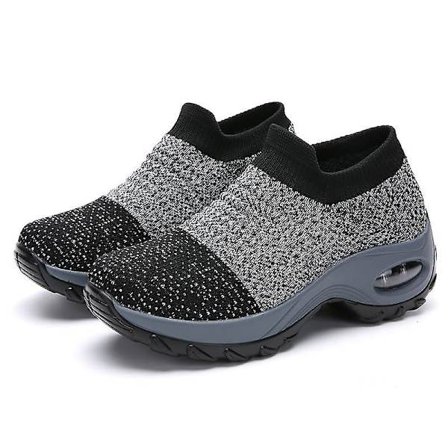 Fjäder- Flat Slip-on Plattform, Mesh Sock Sneakers, Skor ( Set 1)