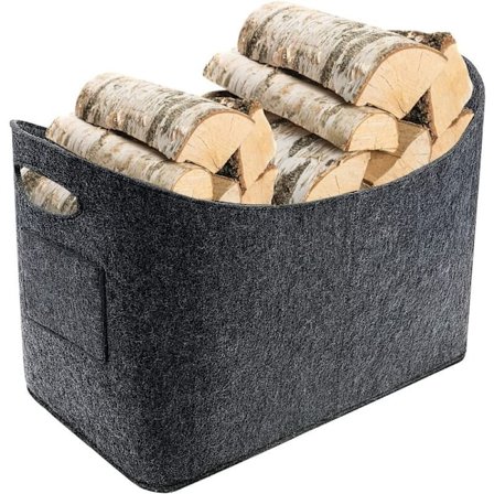 FlkwoH Fällbar Filtkorg, Stor Kapacitet Korg (53 x 30 x 40 cm) för Förvaring av Brasved, Livsmedel, Tidningar, Leksaker Shopping