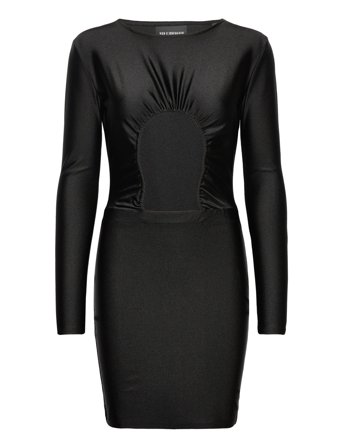 Stretch Jersey Ruche Cut Out Dress Black HAN Kjøbenhavn