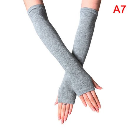 Y2K Fashion Kvinder Piger Stribede Albue Handsker Varmere Strikket Lon