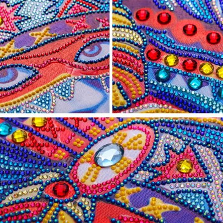 Stor Lyxig 5D Diamantmålning Varg 47×57—pa