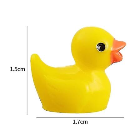 100 stk. Mini Gula Ankor Ankungar Tiny Duckies Trädgård Landskap Akvarium Dockhus Krukväxter Dekoration