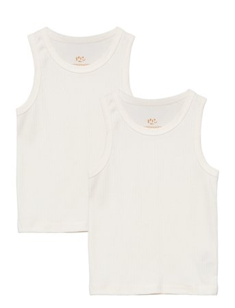 Copenhagen Colors Rib Jersey 2-Pack Tank-Tops - Cream - 92