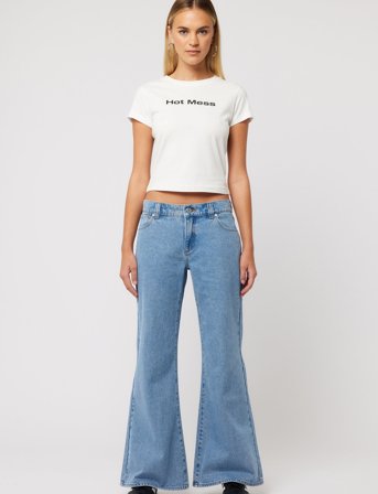 ABRAND 99 Low Baggy Flare Gigi Mid Blue - Blue - 24