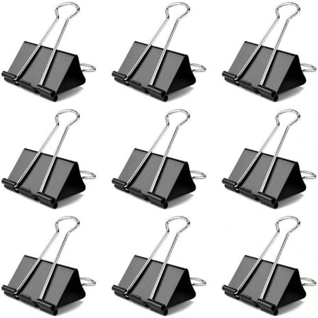60 stk. klemmer, 25 mm små papirklemmer, sorte foldbare metalklemmer