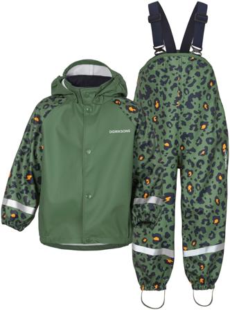 Didriksons Slaskeman Printed Kids' Set 5 Children rainwear sets Green 140