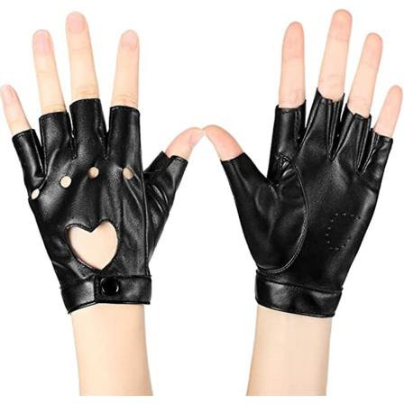 Halvfingerhandskar För Damer Pu Leather Performance Cutout, Svart