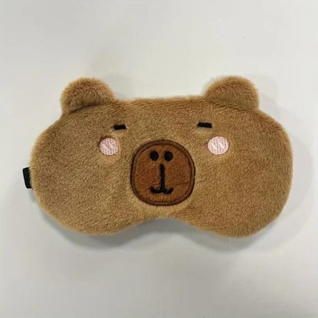 Söt sovmask med tecknat motiv, ny justerbar design för män och kvinnor Röd Ansikte Capybara