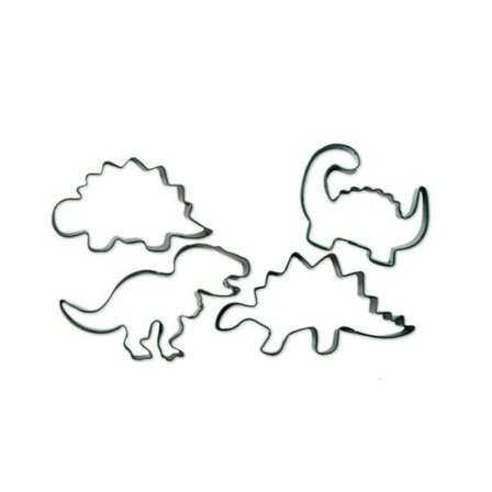 Udstansere - Scrapcooking - Dino - 4 stk. - Hvidt jern - Opvaskemaskinevenlig