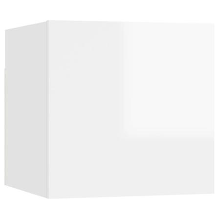 Vidaxl Sängbord Vit Högglans 30,5x30x30 Cm Konstruerat Trä Vit