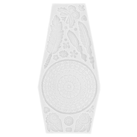 DIY fjer sommerfugl tekstur silikoneform kage fondant cookie chokoladeform dekoration bageværktøj grå