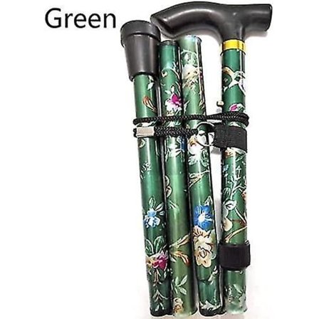 Sammenfoldelig spadserestok Justerbar aluminiumsblomstret vandrestok til vandring Camping Holdbar mobilitetshjælp
