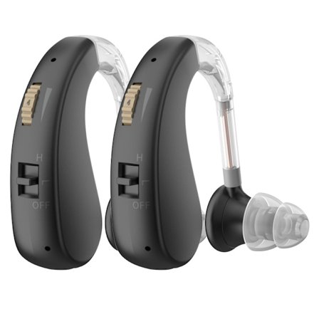 Høreapparater 1 Par, Genopladelige Støjreducerende Sorte