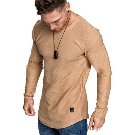 Långärmad T-shirt För Män Casual Tröja Med V-ringad Tröja