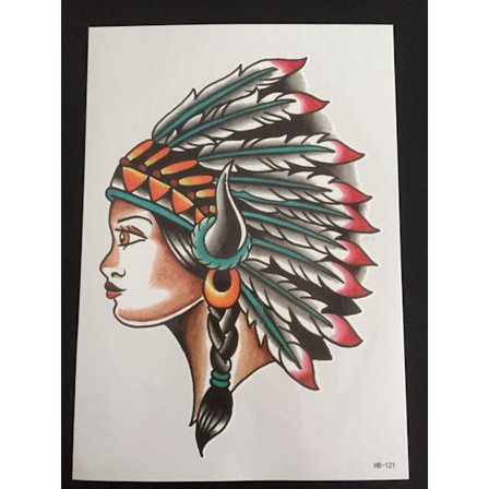 Tillfällig Tatuering 21 x 15cm - Native american woman
