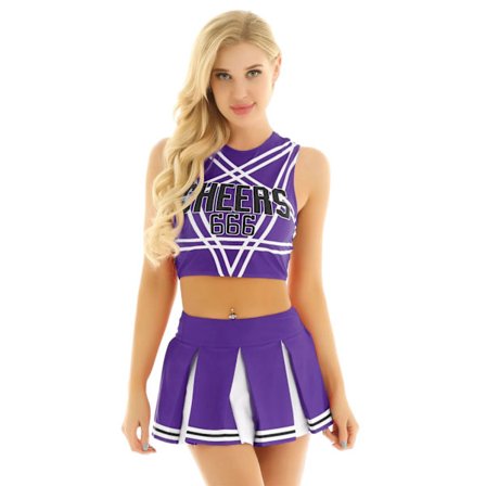 Women Japanese Schoolgirl Cosplay Uniform Girl Sexy Lingerie Sleeveless Crop Top with Mini Pleated Skirt Cheerleader Costume Set -a